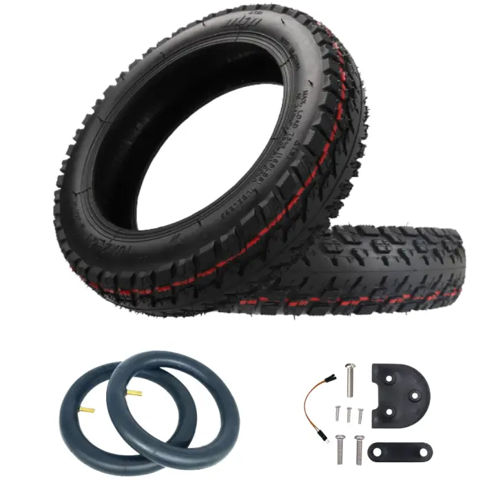 Kit 10 Pulgadas Offroad Todoterreno Patinete Eléctrico Xiaomi M365 / Pro 2 / 1S / Essential / Mi Scooter 3 Lite / Cecotec Bongo Serie A con Válvula - Cubiertas Neumáticos 10x2-6.1 con Cámara de Aire - 1
