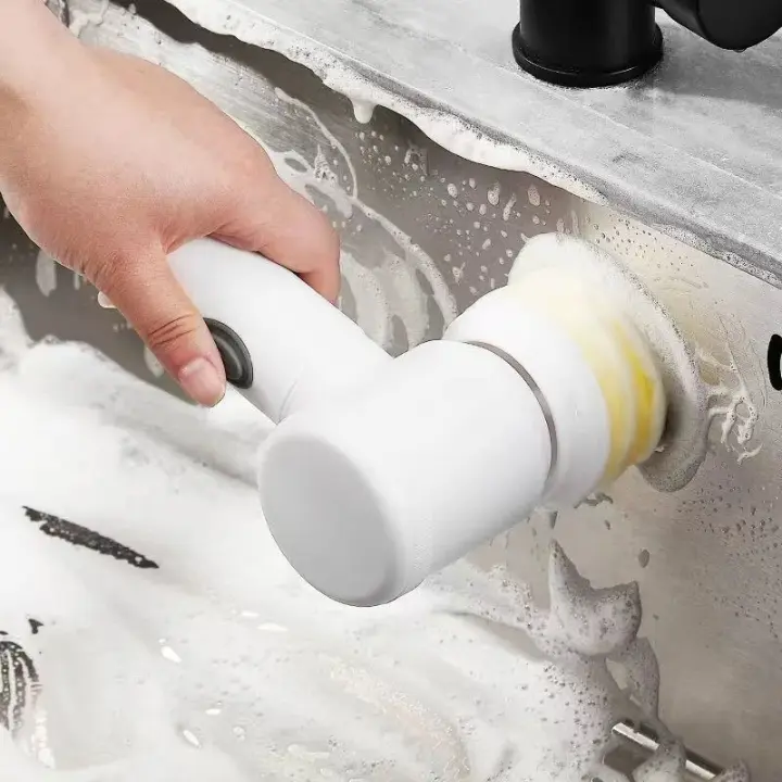 Cepillo De Limpieza Eléctrico Multifuncional Para Cocina Y Baño - Escobilla De Potencia Sin Cable Para Platos Ollas Y Sartenes - 1