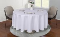 Mantel Redondo De Seda Blanco Resistente a Vuelcos Y Arrugas Poliéster Para Boda Fiesta Comedor Decoración De Mesa - details 4