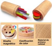 Juego De Aprendizaje Montessori De Madera Para Niños Juguete Sensorial De Edificación Temprano Para Edad De 3 a 6 Años Juego De Apariencia Colorida De Despiece - details 2