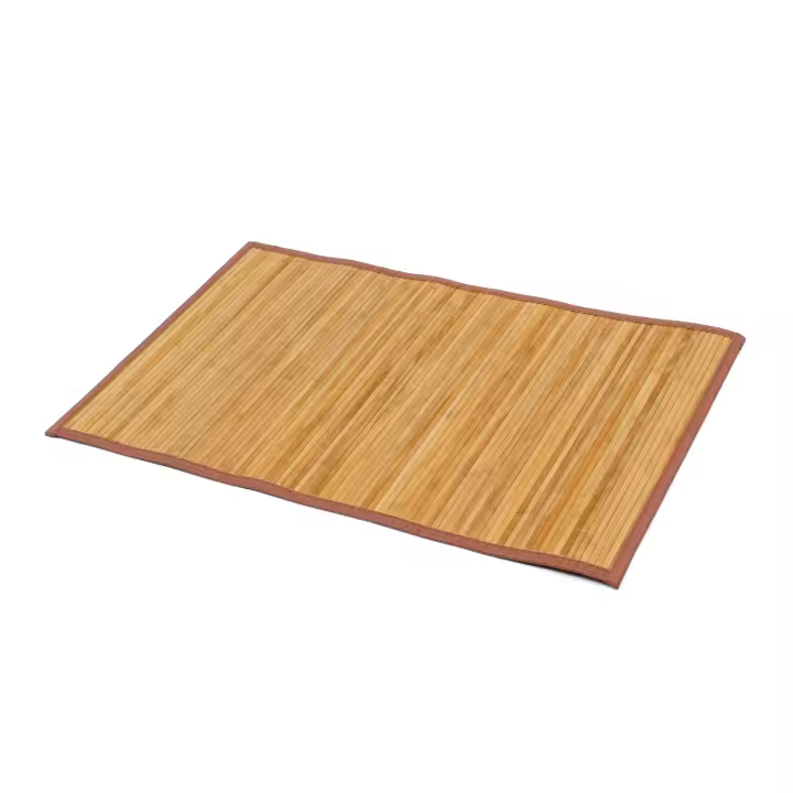 The Secret Home - Alfombra de Bambú - Láminas de 1 Cm Ancho - Antideslizante - Decoración para Salón, Dormitorio, Terraza, Baño - Varios Tamaños - Delimita Zonas - Protege el Suelo - Aporta Calidez y Bienestar - 1
