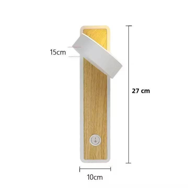 Lámpara De Pared LED Moderna Con Interruptor Iluminación Interior Para Dormitorio Sala De Estar Estudio Lectura Decoración Sconce Metálico Incluye Bombilla - 1