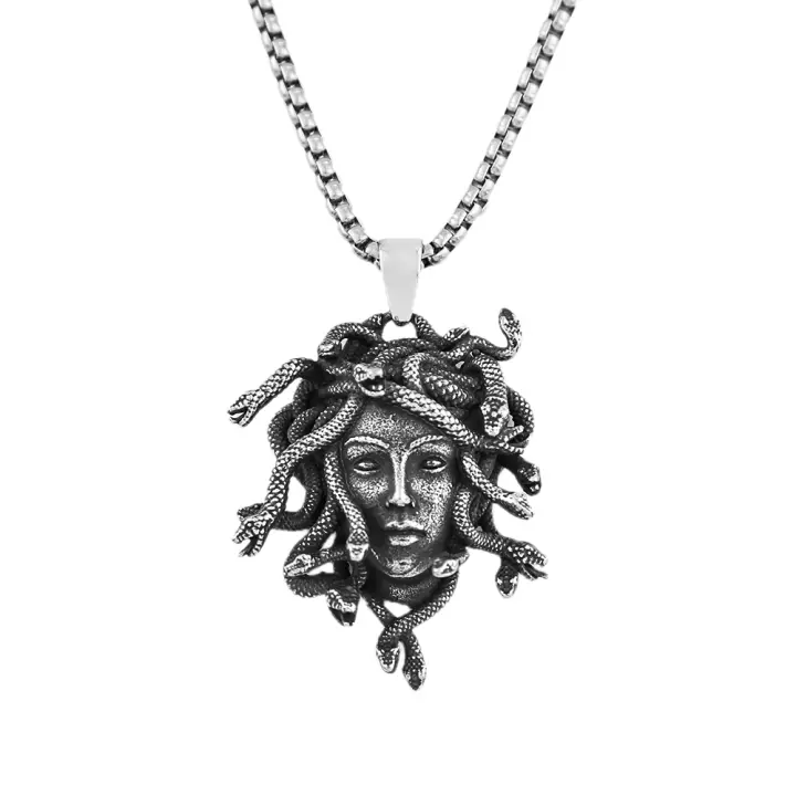 Collar De Moda Gótico Vintage Con Colgante Medusa En Acero Inoxidable 316L Punk Hip Hop Único Regalo De Joyería Amuleto - 1