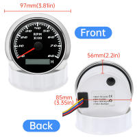 Gáuge De Velocidad Para Coche Y Barco 85mm Con Medidor De Horas Impermeable 7 Colores Retroiluminación 12V 24V Tacho Medidor De Velocidad - details 4