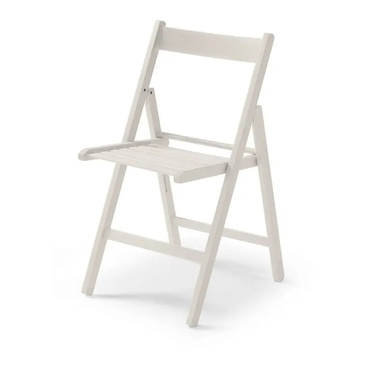 silla plegable de madera blanco crudo 79x42,5x47,5cm - 1