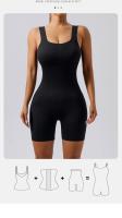 Traje De Yoga De Mujer En Nylon Sin Costuras Ni Encajes Estilo Europeo Y Americano Con Shorts Y Justa Para Fitness Y Gimnasio - details 3