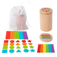 Juego De Aprendizaje Montessori De Madera Para Niños Juguete Sensorial De Edificación Temprano Para Edad De 3 a 6 Años Juego De Apariencia Colorida De Despiece - details 0