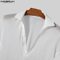 Camiseta De Pecho Redondo Con Estampado Rayado Para Hombre INCERUN Moda Casual Verano Manga Corta Tallas S-5XL Ropa De Calle - details 8