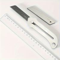 Cuchillo De Utilidad De Acero Inoxidable Resistente Con Soporte De Cierre Manual Para Corte Rápido Y Duradero Para Papel - details 4