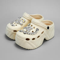 Sandalias De Tacón Alto Con Cadena De Plata Y Patrón De Oso Y Abeja Moda Nueva X8809 Material De Imitación De Cuero Para Mujer - details 2