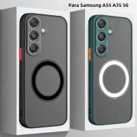 Funda Magnética Para Samsung Galaxy A55 5G A35 A25 A15 A54 A53 A52 A34 A14 A32 A13 A51 Resistente Al Choque Armadura Teléfono Cubierta Mate Suave Transparente - details 0