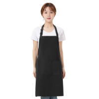 Ajustable Delantal De Cocina Con Bolsillos Para Hombres Y Mujeres Delantal De Chef Con Cuello Halter Negro Sencillo Herramienta De Cocina - details 2