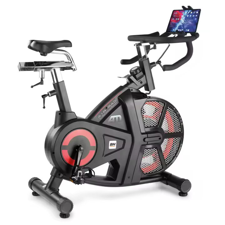 BH Fitness – Bicicleta Indoor AIRMAG H9120H con Soporte | Potente, Silenciosa y Soporta hasta 150 kg - 1