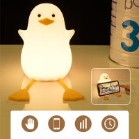 Lámpara Nocturna De Silicona En Forma De Pato LED Recargable Por USB Para Decoración De Habitación De Niños Con Interruptor Táctil Regalo De Cumpleaños - details 14