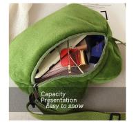 Mochila De Peluche Sapo Triste Pepe Divertida Y Bonita Bolso De Hombro Con Ojos Grandes Y Boca Grande Gran Capacidad Creativa Para Jóvenes - details 5