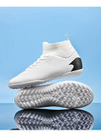 Nuevos Zapatos De Fútbol Para Hombres Entrenamiento Profesional Antideslizantes Para Campo Artificial Botas De Fútbol Con Tela Microfibra Antorcha Media Calf High Rubber Outsole - details 4