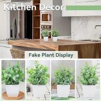 4pcs Bonsái De Simulación Plantas Verdes Artificiales En Macetas Para Decoración De Hogar Dormitorio Sala De Estar Baño Estilo Rústico Farmhouse - details 4