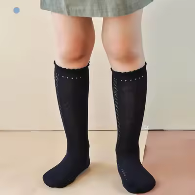 Calcetines De Piel Clásicos Para Niños Y Niñas Algodón Malla Transpirable Calcetines Largos De Verano Para Bebés Y Niños De 0 a 8 Años - 1
