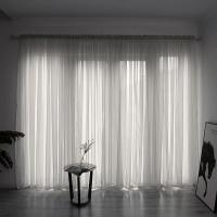 Cortina De Tules Sólida Y Transparente 100x200cm Para Sala De Estar Y Dormitorio Sin Dobles Capas Moderno Cortina De Ventana - details 6