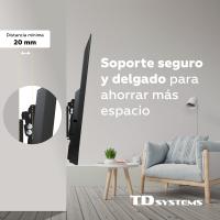 Soporte de TV pared inclinable de bajo perfil para pantallas de 14 a 43 pulgadas. VESA máximo de 200 x 200 mm - TD Systems P20X25T22 - details 2
