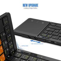 Teclado Plegable De Viaje Con Touchpad Y Pantalla Bluetooth Multidevice Para Windows iOS Android Teclado Plegable Con Touchpad - details 1