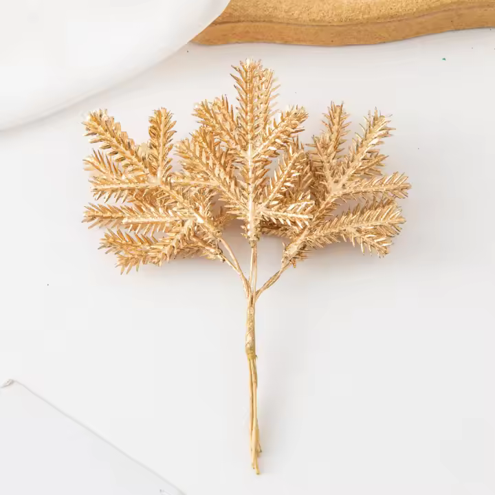 6PCS Hojas Verdes De Suculentas Artificiales Para Decoración De Navidad En Casa Material Para Wreath Y Accesorios De Boda Y Banquete - 1