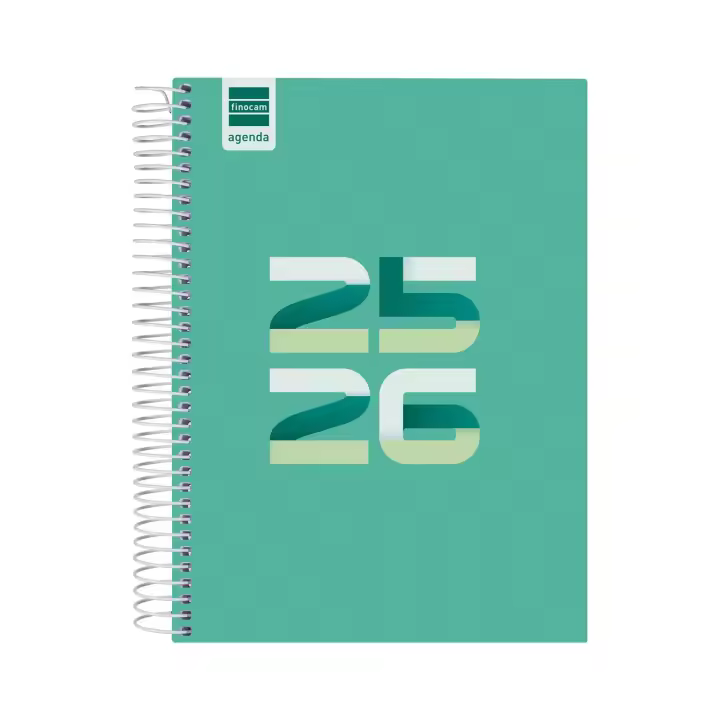 Finocam - Agenda Cool Curso 2025 2026 Verde Septiembre 2025 - Junio 2026 (curso lectivo) + Julio y Agosto resumidos Catalán - 1