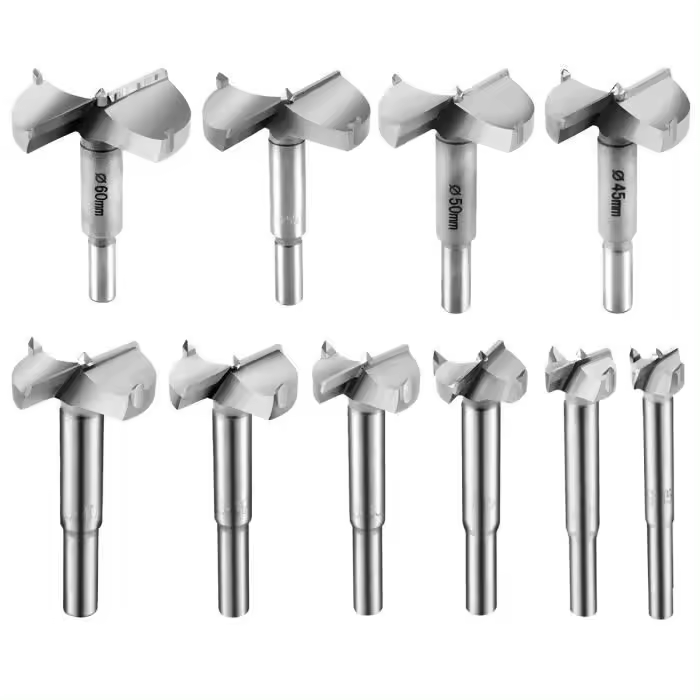 NetBoat - Brocas para Madera (10 unidades, 15-60mm, fresas para Madera, Brocas Forstner, Brocas de carburo para Madera, instalación de Puertas) - 1