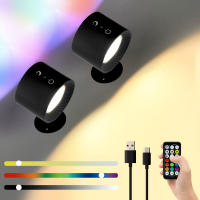Lámpara De Pared Recargable Operada Por Batería Con Control Remoto Y Toque RGB Lámpara Magnética Montada En La Pared Para Dormitorio/Lectura - details 1