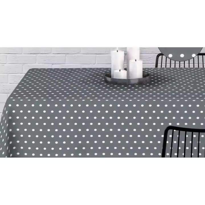 Hulehule Tex Mantel Antimanchas, Impermeable, Estampado Lunares Blancos - Van GOHG - 1