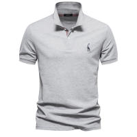 Camisas Polo De Algodón Para Hombre AIOPESON Estilo Casual Manga Corta Solida Nuevo Ropa De Verano Antipelusa - details 1