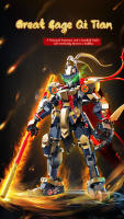 Set De Modelos Mecha Negro WUKONG Ojos De Fuego Dorados Bloques De Construcción Para Niños Y Adultos Regalo Festivo De Navidad Y Pascua - details 1