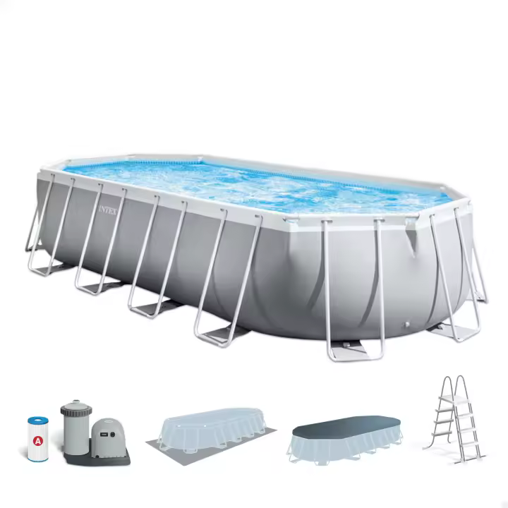 Piscina desmontable ovalada Prism Frame con depuradora, PIscina Prisma Frame Intex, Piscina Intex con depuradora, Piscina ovalada Intex, Piscina con depuradora de cartucho, Piscina depuradora - 1