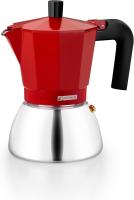 Monix Induction Inox Cafetera Italiana de Aluminio y Acero Inoxidable, 3 / 6 / 9 Tazas de Capacidad, Mango Termorresistente, Fácil de Lavar, Apta para Todo Tipo de Cocinas Incluida Inducción - Color Rojo y Negro - details 10