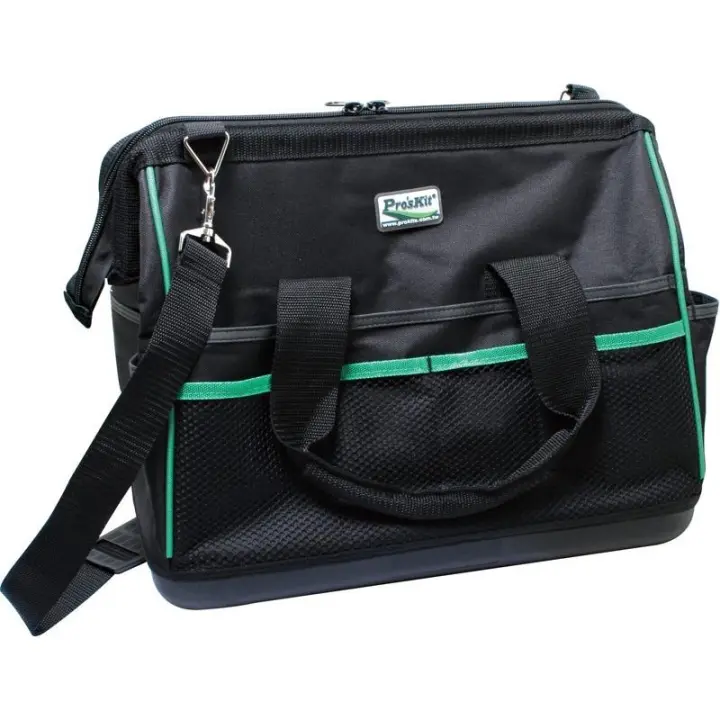 Proskit Bolsa Herramientas Base Rígida 41x23x34,5 Cm - Resistente Al Agua con Múltiples Bolsillos y Correa para el Hombro - 1