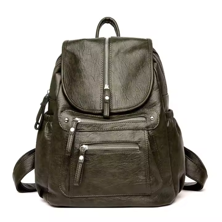 Mochila de cuero de alta calidad para Mujer Bolso de hombre Femenino Vintage Bolso de viaje para Mujer - 1