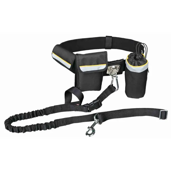 Cinturón Canicross Trixie para Perros Medianos y Grandes con Correa Expansible y Bolsillos para Móvil y Snacks - 1
