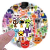 56Pcs Etiquetas Incredibox Sprunki DIY Para Scrapbooking Teléfono Luggage Skateboard Resistentes Al Agua Pegatinas De Material Mixto - details 2