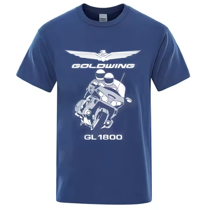 Camiseta De Algodón Streetwear Goldwing GL1800 Para Hombres Y Mujeres Camiseta De Manga Corta Oversized Para El Verano Alta Calidad Top Casual - 1