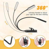 Lámpara De Lectura Amber Mini LED Recargable Con Clip Flexible Luz Nocturna Para Viaje Y Dormitorio Fuente De Alimentación USB - details 3