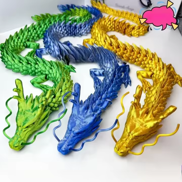 Juguete De Dragón 3D Imprimible De 30cm Modelo Articulado Flexible Adorno De Escritorio Para Decoración De Hogar Y Oficina Regalos Creativos Para Niños - 1