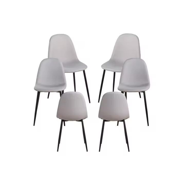 Pack 6 Sillas Black Teok Tela - Gris claro - 1