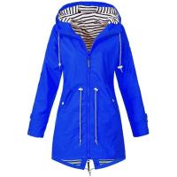 Chaqueta De Lluvia Para Mujer Ligera Impermeable Estilo Trench Con Cordón Ideal Para Caminatas Casuales Al Aire Libre - details 7