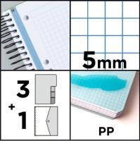 LILI HOME Pack de 2 Libretas de Tapa Dura o Tapa PP Cuadriculadas de 5 mm A4 21 x 29.7 cm 120 hojas por libreta 90 g/m² Clasificadas por 4 colores en el borde de cada hoja para una fácil identificación y organización. - details 4