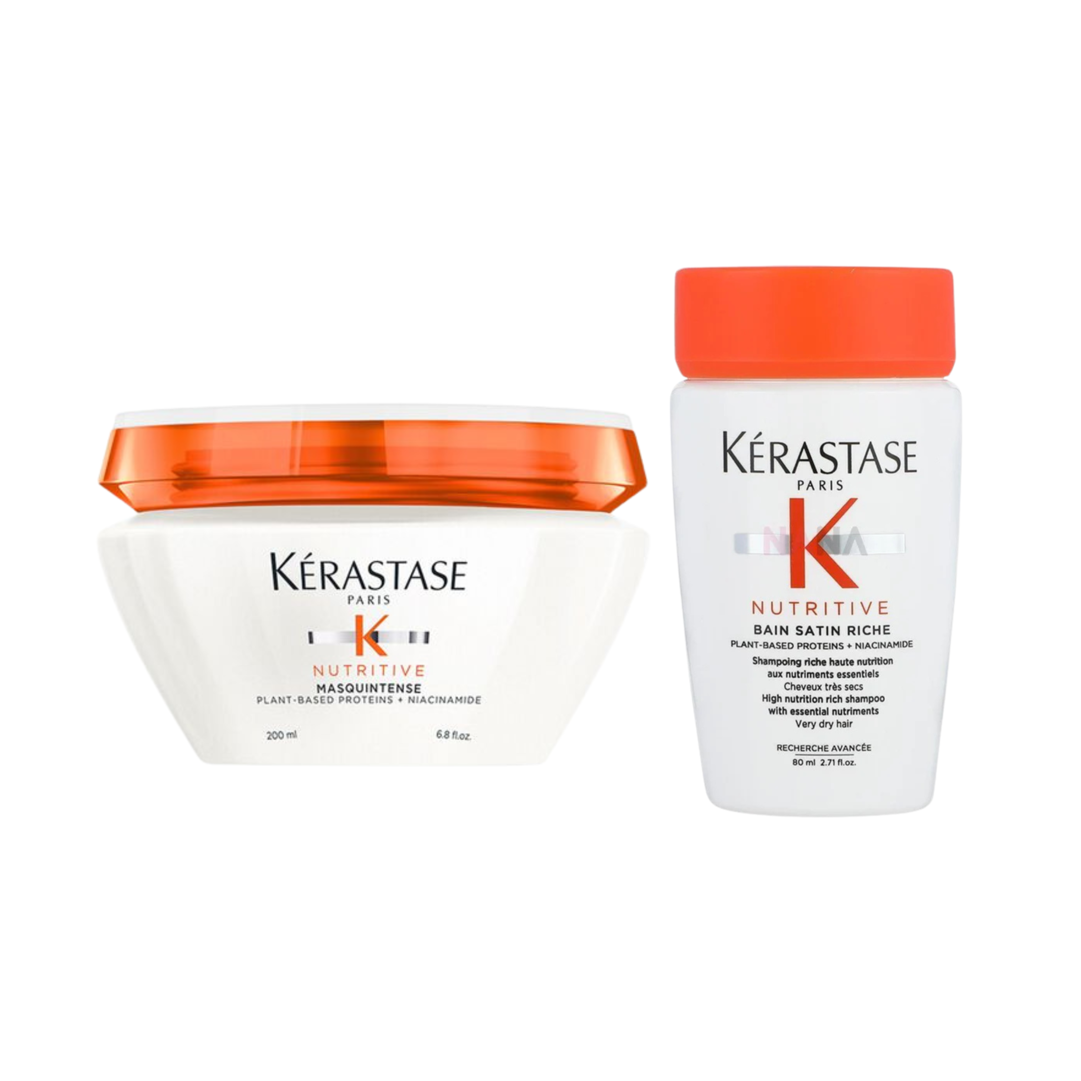 Pack Kérastase Nutritive – Masquintense 200ml + Bain Satin Riche 80ml – Nutrición y Suavidad para Cabello Seco o Muy Seco