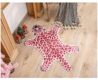 Carpetas Antideslizantes De Piel De Leopardo Rosa Imitación Tejido De Poliéster Lavable Para Sala De Estar Y Dormitorio - details 6
