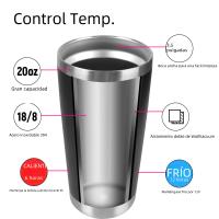 Taza Termo De Acero Inoxidable 20oz Con Tapa a Prueba De Fugas Para Bebidas Y Agua a Isolamiento Térmico Ultrafuerte - details 5