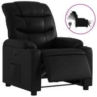 vidaXL Sillón reclinable eléctrico de cuero sintético Negro, Crema, Marrón Sillon Dormitorio Sillon Comodos Silla Relax Sillón Sofá - details 2
