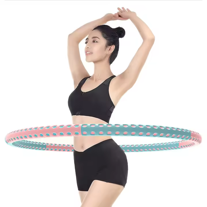 Profesional 6 Secciones Extraíble Entrenamiento Hula Hoop Fitness,Weighted Hula Hoop,Acero Inoxidable Núcleo con Suave Grueso Espuma Exercise Hoop para Adultos Perder Peso - 1