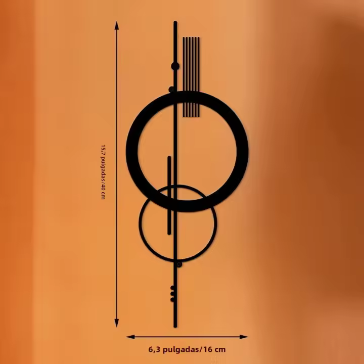 Arte En Pared Colgante Minimalista Abstracto Hueco Vertical Decoraciones Esculturas De Pared Geométricas Metal - 1